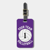 Étiquette À Bagage Nom de l'équipe de volley-ball personnalisée, numé (Devant Vertical)