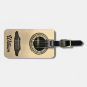 Étiquette À Bagage Nom de l'instrument de guitare acoustique Tan Brow (Devant horizontal)