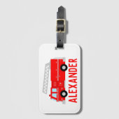 Étiquette À Bagage Nom du camion d'incendie (Devant Vertical)