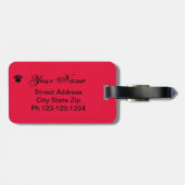 Étiquette À Bagage Nom du chien de Terrier écossais noir Personnalisé (Dos horizontal)