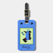 Étiquette À Bagage Nom du chien de Terrier écossais noir Personnalisé (Devant Vertical)