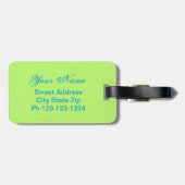 Étiquette À Bagage Nom du chien de Terrier écossais noir Vert personn (Dos horizontal)