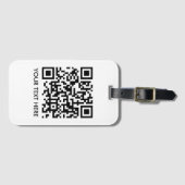 Étiquette À Bagage Nom du code QR Texte Code-barres Modèle (Devant Horizontal)
