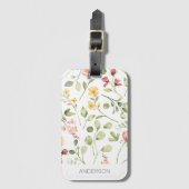 Étiquette À Bagage Nom du Fleur sauvage rose (Devant Vertical)
