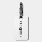 Étiquette À Bagage Nom du Minnesota avec la lettre formée par état (Dos Vertical)