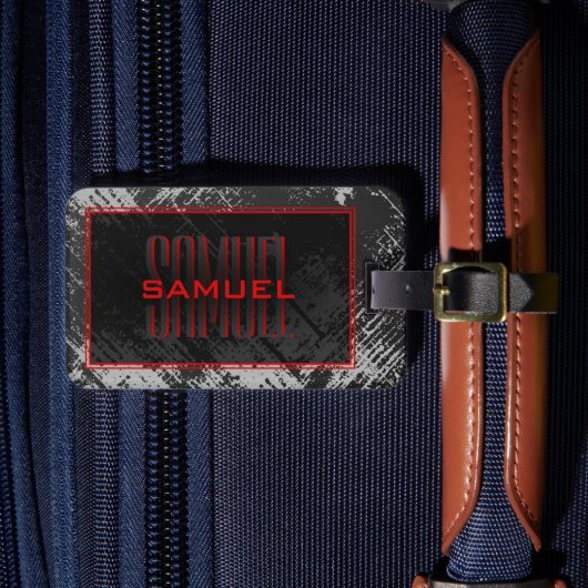 Étiquette À Bagage Nom du monogramme du garçon Ado (Insitu Rectoal 4)