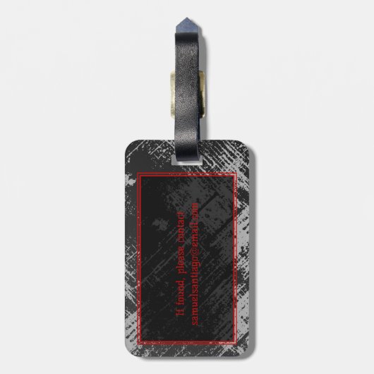 Étiquette À Bagage Nom du monogramme du garçon Ado (Dos Vertical)