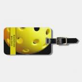 Étiquette À Bagage Nom du monogramme du Motif de pickleball (Devant horizontal)