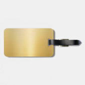 Étiquette À Bagage Nom du monogramme Faux Gold Glamor Modèle Moderne (Dos horizontal)