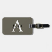 Étiquette À Bagage Nom du monogramme masculte professionnel + initial (Devant horizontal)