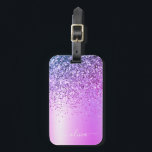 Étiquette À Bagage Nom du monogramme métallique à Parties scintillant<br><div class="desc">Purple Faux Foil Parties scintillant étincelante métallique brossé Monogramme de métal Nom et étiquette initiale de sac ou de bagage. Cela rend le cadeau parfait pour 16 ans,  mariage,  douche nuptiale,  anniversaire,  baby shower ou bachelorette pour quelqu'un qui aime le luxe glam et les styles chic.</div>