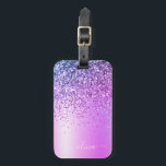 Étiquette À Bagage Nom du monogramme métallique à Parties scintillant<br><div class="desc">Purple Faux Foil Parties scintillant étincelante métallique brossé Monogramme de métal Nom et étiquette initiale de sac ou de bagage. Cela rend le cadeau parfait pour 16 ans,  mariage,  douche nuptiale,  anniversaire,  baby shower ou bachelorette pour quelqu'un qui aime le luxe glam et les styles chic.</div>