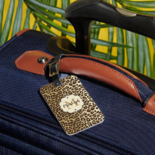 Étiquette À Bagage Nom du monogramme personnalisé de l'Empreinte de l