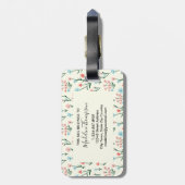 Étiquette À Bagage Nom du monogramme rose Rose simple (Dos Vertical)