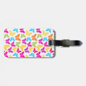 Étiquette À Bagage Nom du Motif du papillon arc-en-ciel mignon et vib (Dos horizontal)
