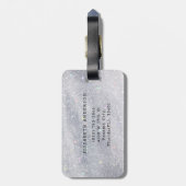 Étiquette À Bagage Nom du script de Parties scintillant en argent mod (Dos Vertical)