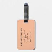 Étiquette À Bagage Nom du script du monogramme de la pêche (Dos Vertical)