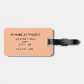 Étiquette À Bagage Nom du script du monogramme de la pêche (Dos horizontal)