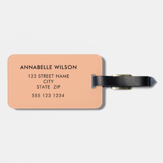 Étiquette À Bagage Nom du script du monogramme de la pêche (Dos horizontal)