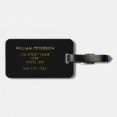 Étiquette À Bagage Nom du script Monogramme moderne (Dos horizontal)