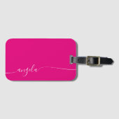 Étiquette À Bagage Nom du style de signature de la signature rose cha (Devant Horizontal)