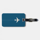Étiquette À Bagage Nom du voyageur bleu simple (Dos horizontal)