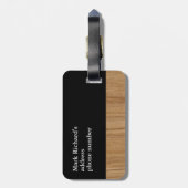 Étiquette À Bagage nom du voyageur classe & initiales élégant (Dos Vertical)