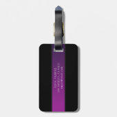 Étiquette À Bagage Nom élégant et montant initial/s (Dos Vertical)