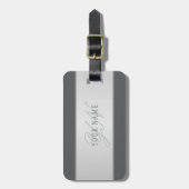 Étiquette À Bagage Nom élégant & Monogramme Lettrage (ou autre texte) (Devant Vertical)