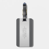 Étiquette À Bagage Nom élégant & Monogramme Lettrage (ou autre texte) (Dos Vertical)