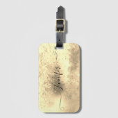 Étiquette À Bagage Nom en écriture grunge métallisé avec feuille doré (Devant Vertical)