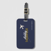 Étiquette À Bagage nom et avion pour vos aventures de voyage élégant (Devant Vertical)