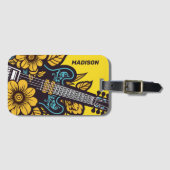 Étiquette À Bagage Nom et couleur personnalisés (Devant Horizontal)