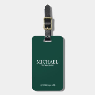 Étiquette À Bagage Nom et monogramme du Groomsman personnalisé