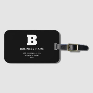 Étiquette À Bagage Nom et slogan commercial modifiables Noir et bla