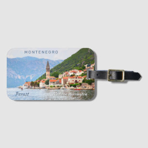 Étiquette À Bagage Nom et texte personnalisés Monténégro