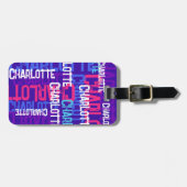 Étiquette À Bagage Nom extensible Graffiti Purple Kids (Devant horizontal)