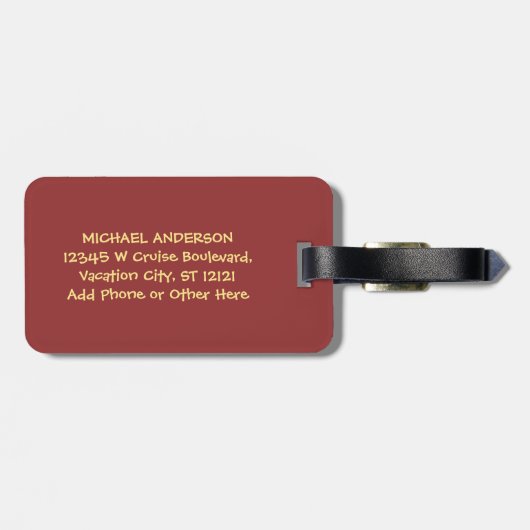 Étiquette À Bagage Nom fait sur commande drôle du bateau | de (Dos horizontal)