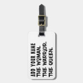 Étiquette À Bagage Nom fait sur commande drôle la femme le guerrier (Devant Vertical)