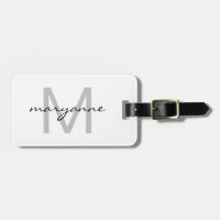 Nom initial décoré d'un monogramme noir gris blanc