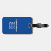 Étiquette À Bagage Nom Male Golf Player Golfing Golfing Bleu Blanc (Dos horizontal)