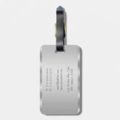 Étiquette À Bagage Nom manuscrit Elegant Faux Silver Modèle Best (Dos Vertical)