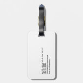 Étiquette À Bagage Nom minimaliste noir simple (Dos Vertical)