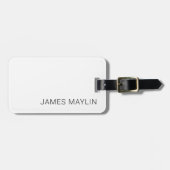 Étiquette À Bagage Nom modifiable minimal simple ou autre texte (Devant horizontal)