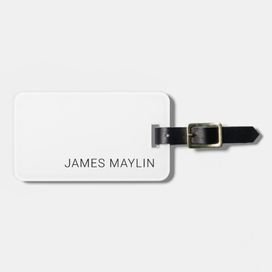 Étiquette À Bagage Nom modifiable minimal simple ou autre texte (Devant horizontal)
