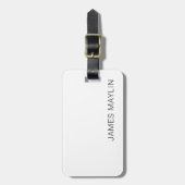Étiquette À Bagage Nom modifiable minimal simple ou autre texte (Devant Vertical)