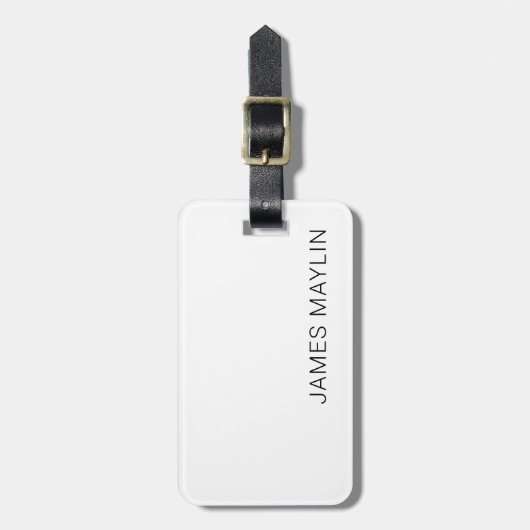 Étiquette À Bagage Nom modifiable minimal simple ou autre texte (Devant Vertical)