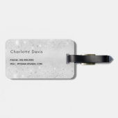 Étiquette À Bagage Nom monogramme de la parties scintillant rose pâle (Dos horizontal)