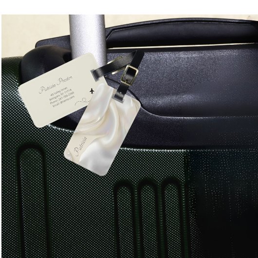 Étiquette À Bagage Nom personnalisable Élégante Mère de la Texture de