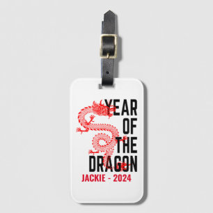 Étiquette À Bagage Nom personnalisé Année du Dragon Année de naissanc